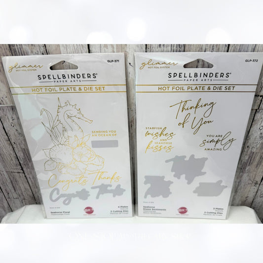 Spellbinders SEAHORSE FLORAL Kisses Ocean Sea Glimmer Hot Foil Plates