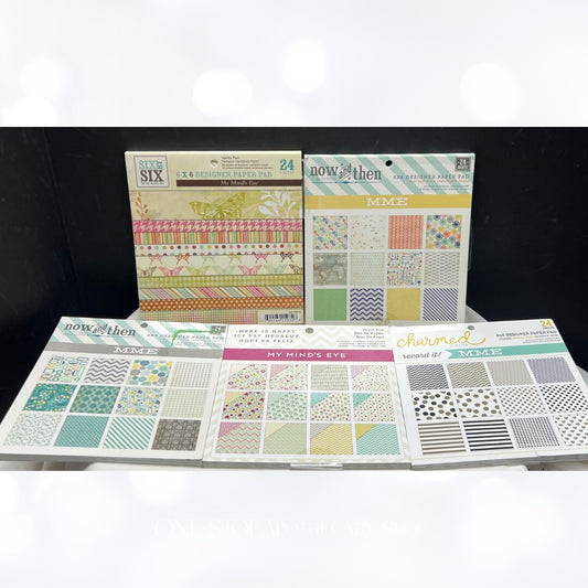 My Mind's Eye 6X6 Paper Cardstock Packs Lot of 5