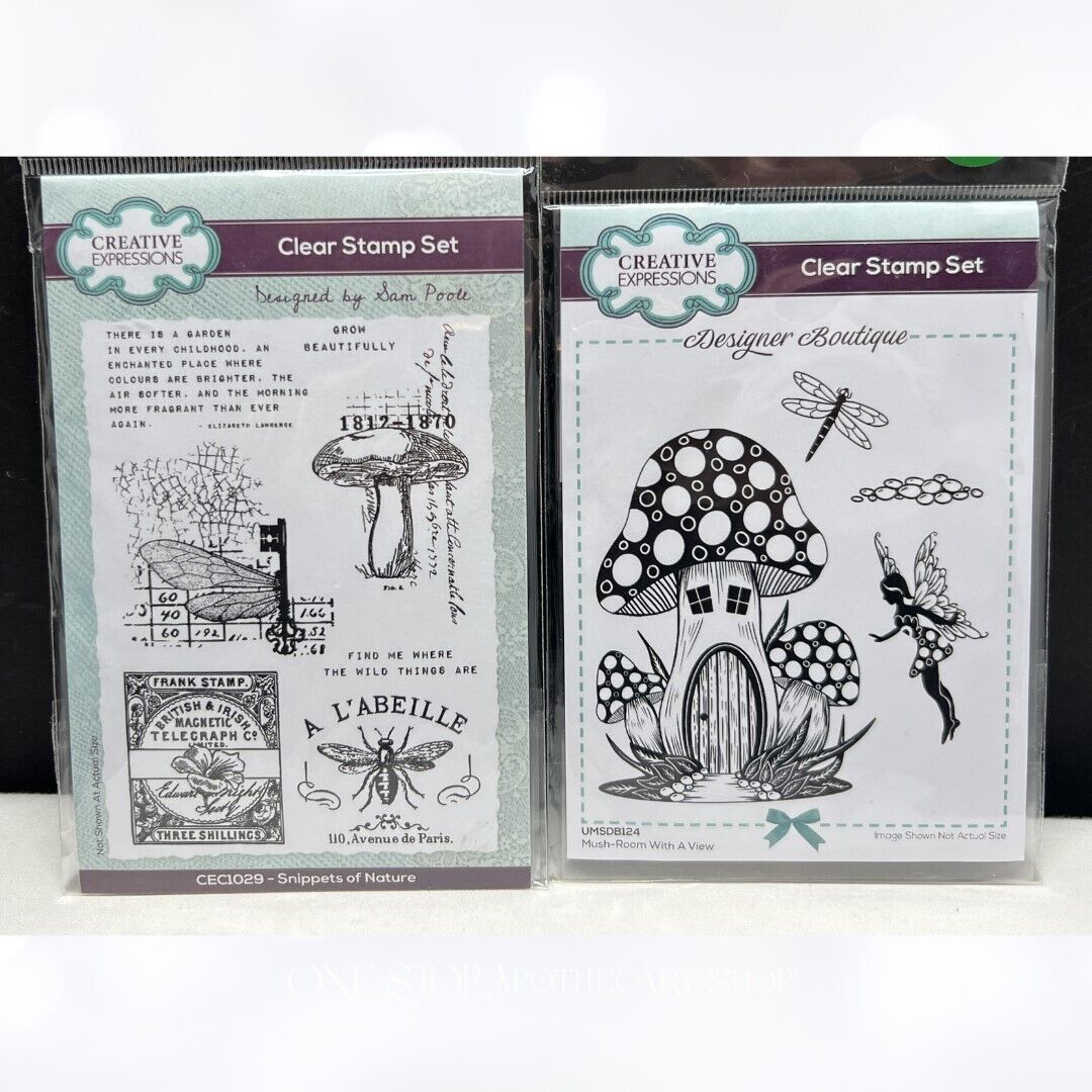 Creative Expressions SNIPPETS OF NATURE Mush-room Fairy Journal Rubber Stamps