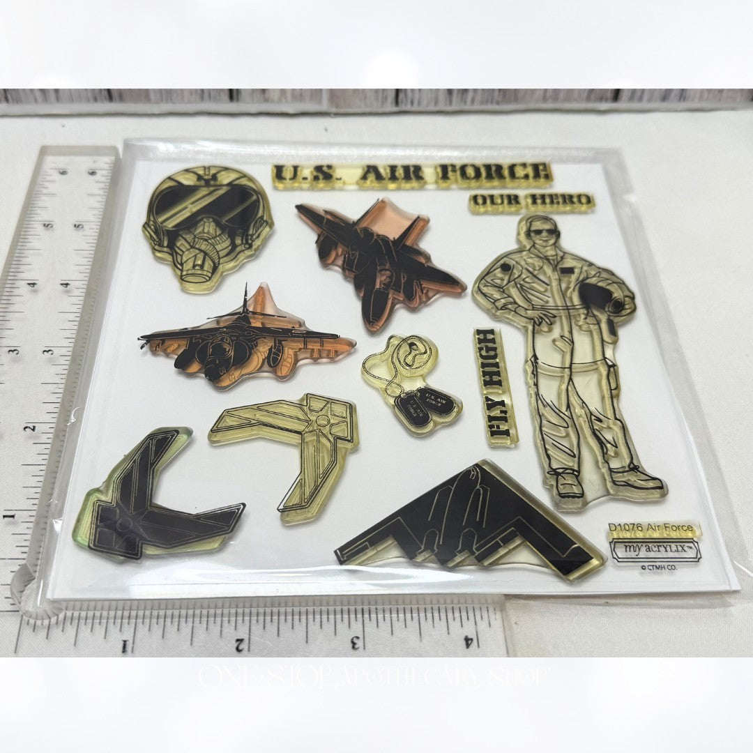 CTMH Close To My Heart US AIR FORCE Military Jets Rubber Stamps Rare