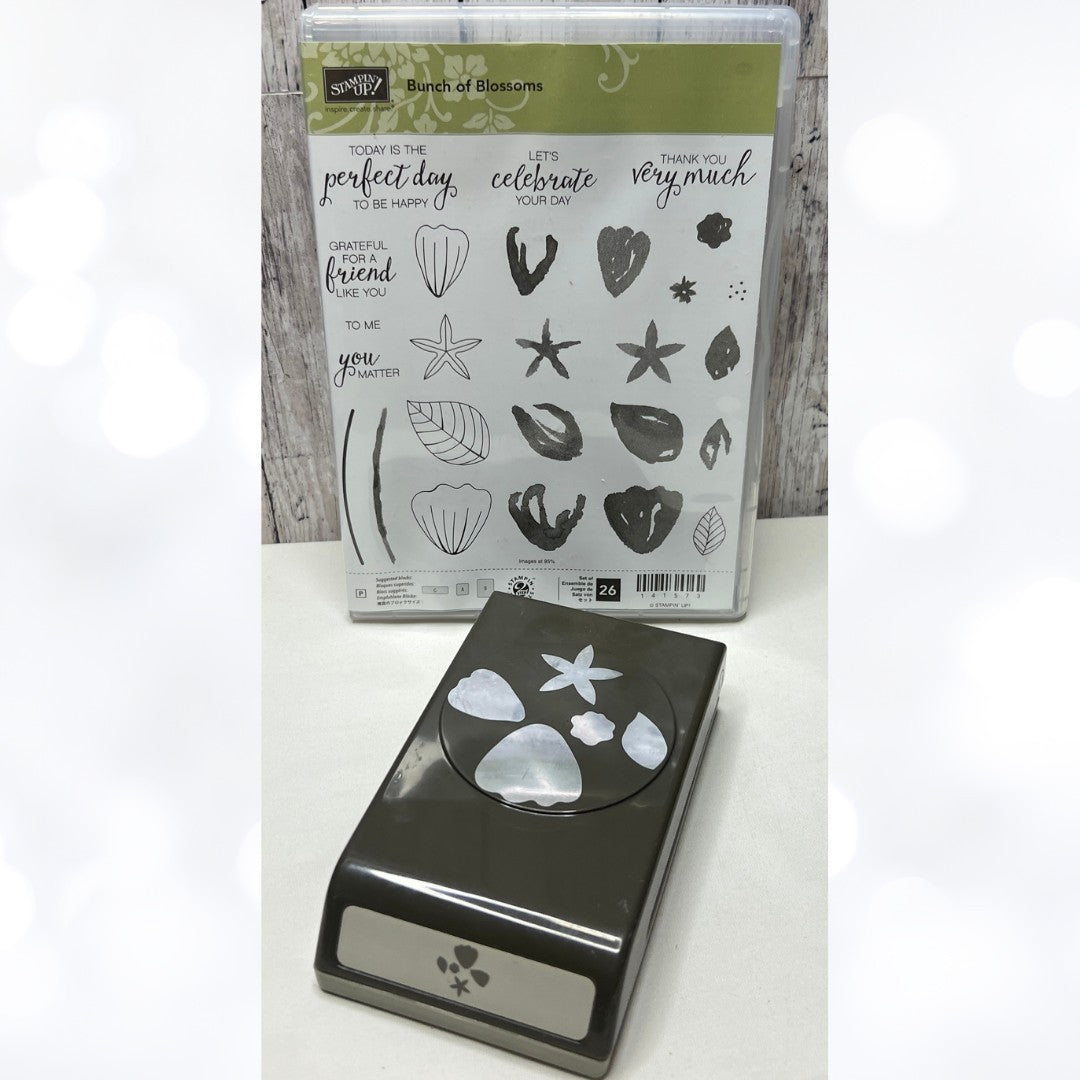 Stampin Up BUNCH OF BLOSSOMS Flowers Builder Rubber Stamps Punch
