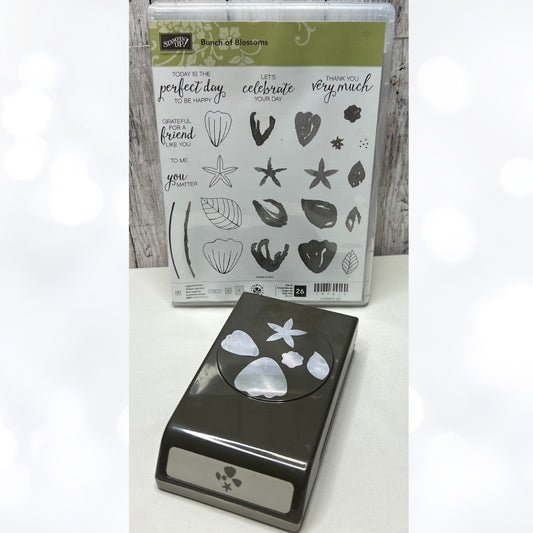 Stampin Up BUNCH OF BLOSSOMS Flowers Builder Rubber Stamps Punch