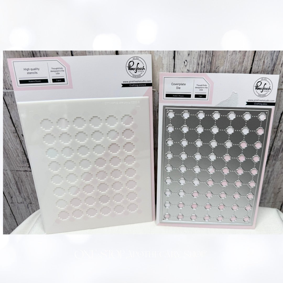 PInkfresh Studio MODERN MOSAIC Background Stencils & Cover Plate Die