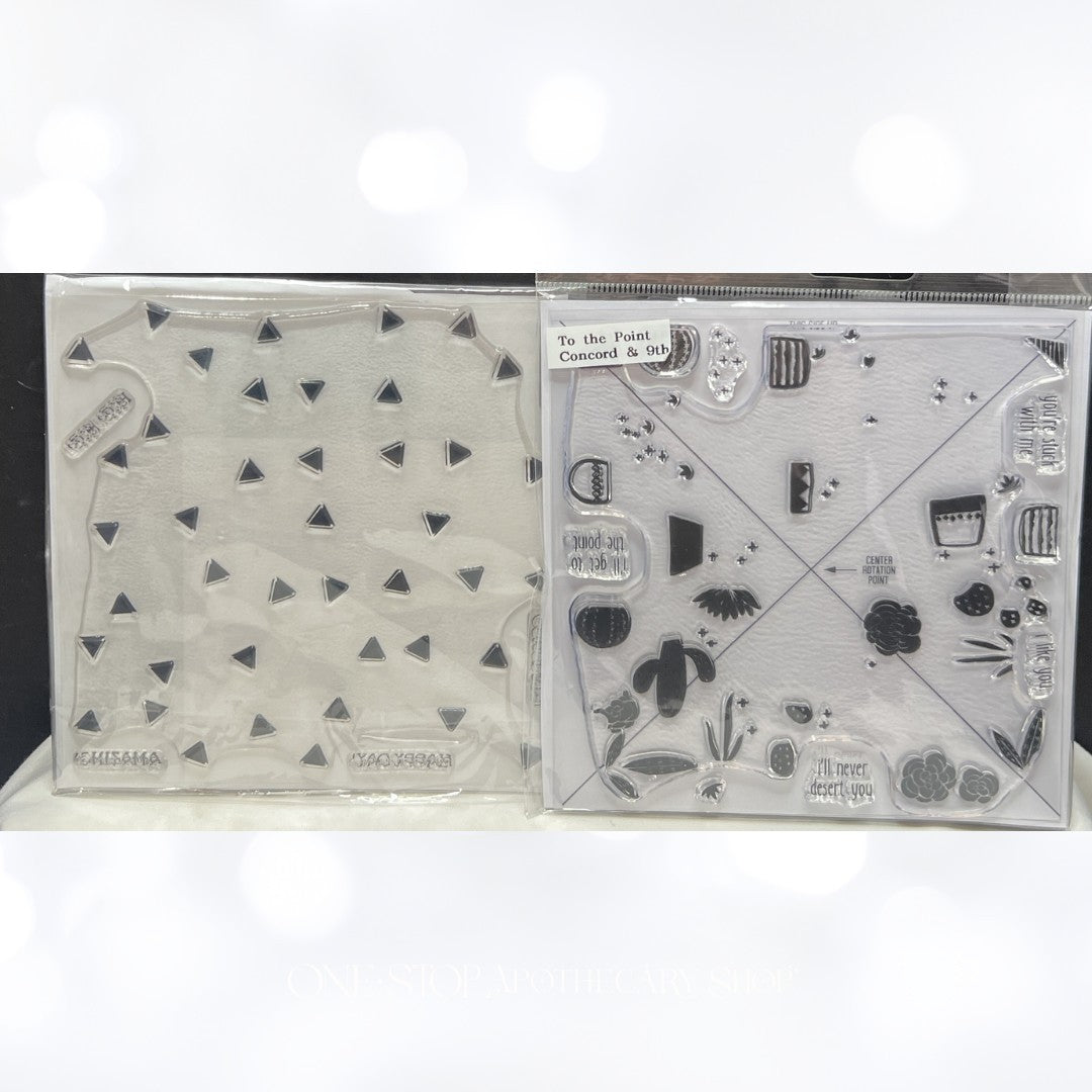 Concord & 9th TO THE POINT Triangle Confetti Cactus Background Rubber Stamps