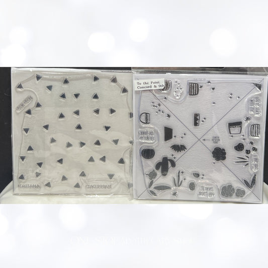 Concord & 9th TO THE POINT Triangle Confetti Cactus Background Rubber Stamps