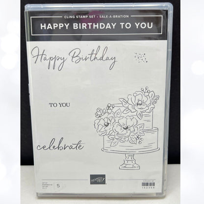 Stampin Up HAPPY BIRTHDAY TO YOU Cake Rubber Stamps