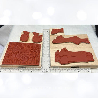 Hero Arts SILHOUETTE Girl Woman Vintage Mixed Media Rubber Stamps Lot of 6