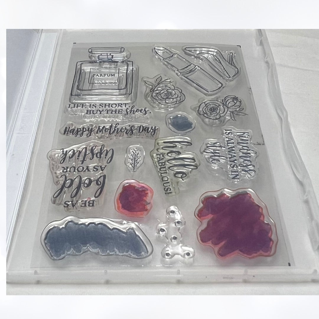 Stampin Up DRESSED TO IMPRESS All Dressed Up Makeup Fashion Rubber Stamps Dies