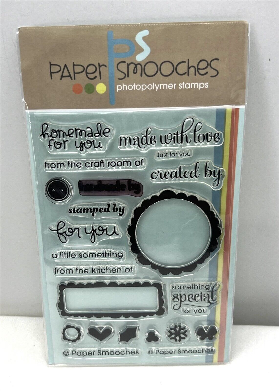 Paper Smooches JUST FOR YOU Handmade Created By Rubber Stamps Set