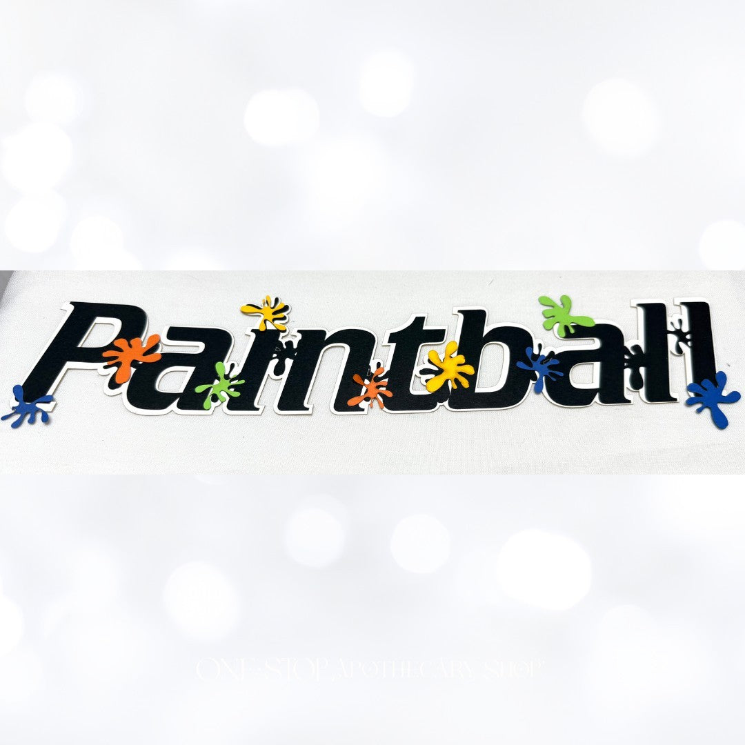 Scrap Your Trip PAINTBALL Scrapbook Titles Laser Cut Lot of 4