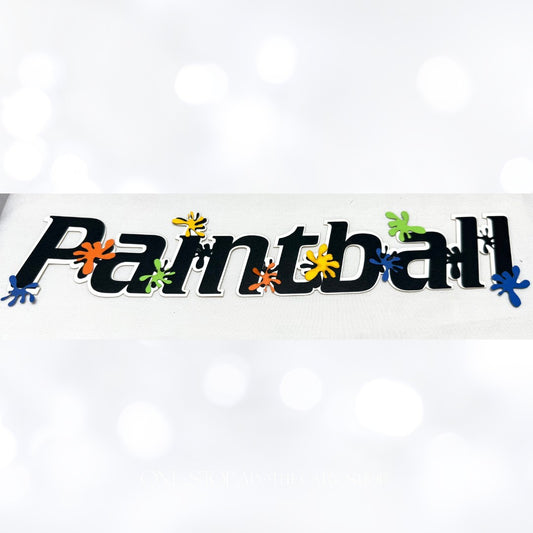 Scrap Your Trip PAINTBALL Scrapbook Titles Laser Cut Lot of 4