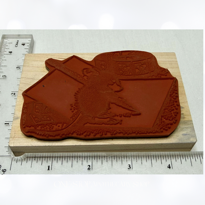 House Mouse SIGNING A CARD Mice Letter Rubber Stamp