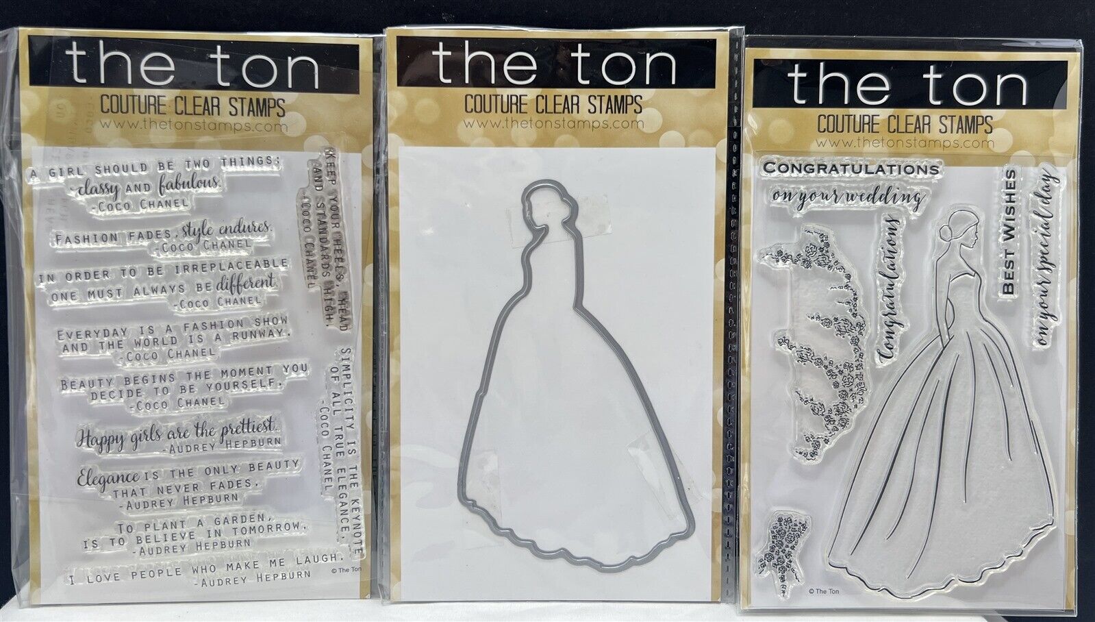 The Ton Stamps HAUTE WEDDING DRESS Fashion Gown Bride Rubber Stamps Die Lot