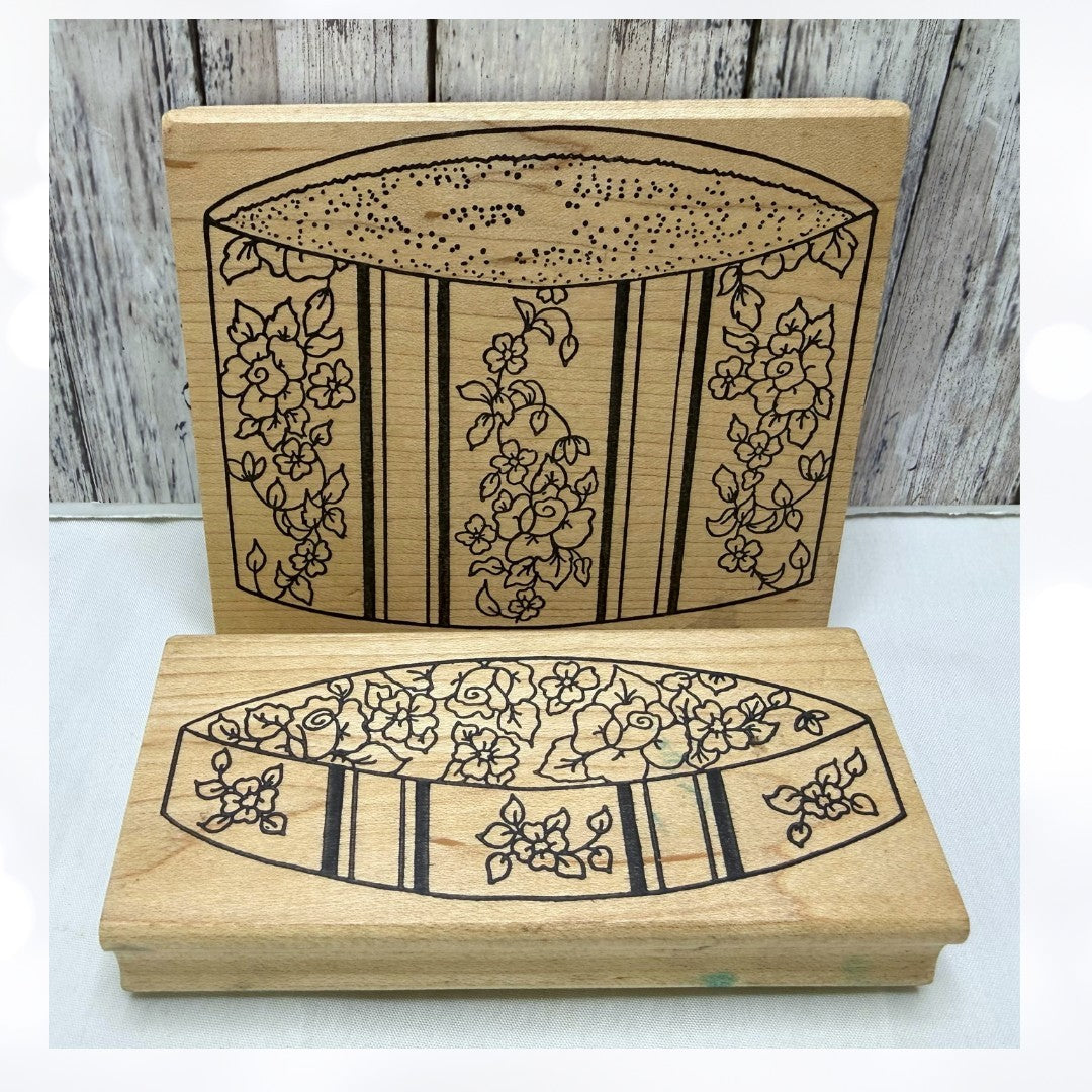 Me & Carrie Lou HAT BOX & Lid Hats Fashion Vintage Rubber Stamps Rare