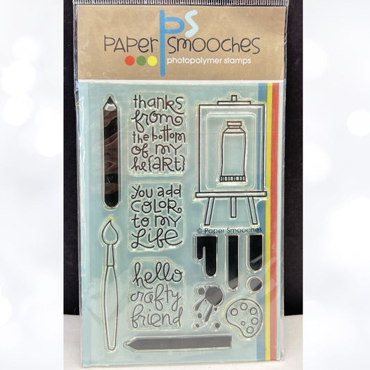Paper Smooches I HEART ART Crafting Artist Rubber Stamps