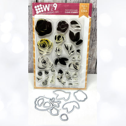 Wplus9 W Plus 9 FREE HAND FLORALS Flowers Rubber Stamps Dies