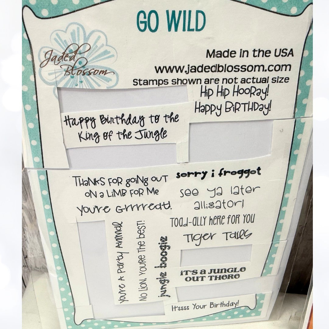 Jaded Blossoms & Cornish ZOO ANIMALS Jungle Sayings Rubber Stamps Lot AS IS**