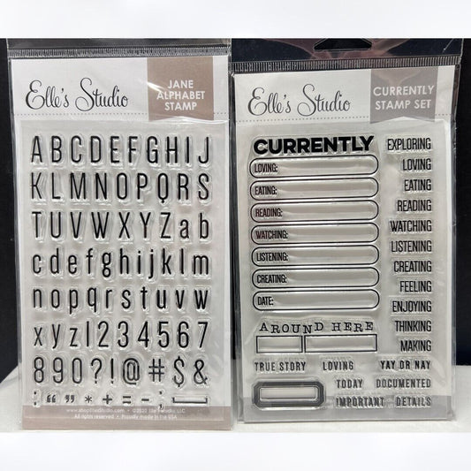 Elle's Studio CURRENTLY Jane Alphabet Planner Journal 4x6 Rubber Stamps