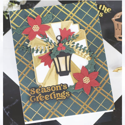 Spellbinders HOLIDAY LABEL MOTIFS Christmas Sentiments Rubber Stamps Dies