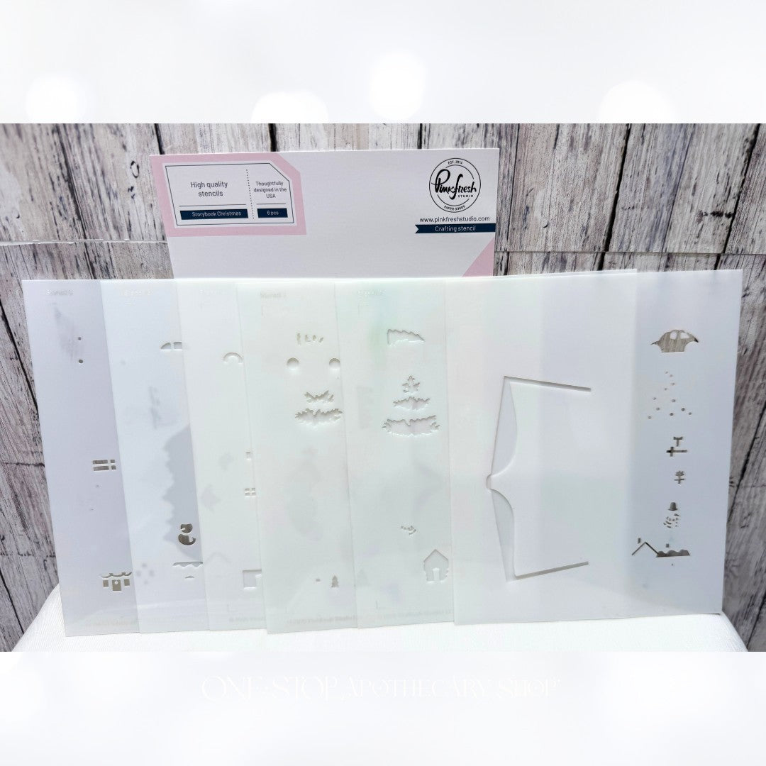 Pinkfresh Studio STORYBOOK CHRISTMAS Rubber Stamps Dies Stencils Class Kit