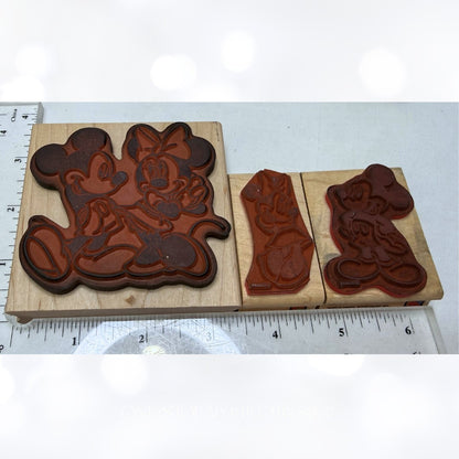 All Night Media MICKEY MOUSE Disney Minnie Goofy Rubber Stamps Lot of 6