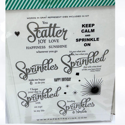 Papertrey Ink SHAKERS & SPRINKLES Make It Market Kit Rubber Stamps Dies