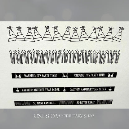 Papertrey Ink CAUTION ANOTHER YEAR OLDER Birthday Candles Rubber Stamps Dies