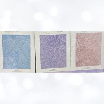 Spellbinders EMBOSSING FOLDERS OF THE MONTH Hydrangea Garden Lot of 3