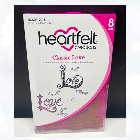 Heartfelt Creations CLASSIC LOVE Valentines Day Rubber Stamps Dies