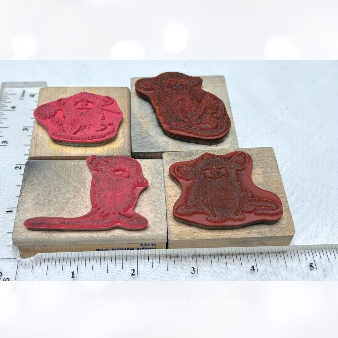 House Mouse MUDPIE Mice Rubber Stamps Lot of 4