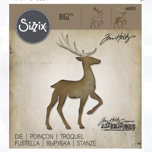 Tim Holtz PRANCING DEER Reindeer Christmas 660033 Bigz Die