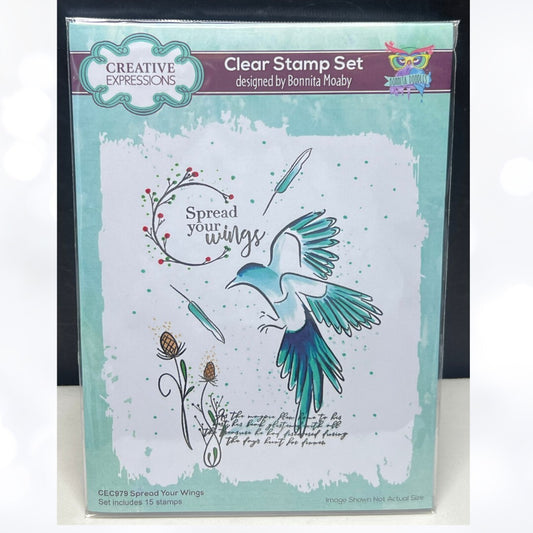Creative Expressions SPREAD YOUR WINGS Bird 6x8 Rubber Stamps