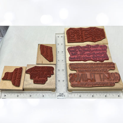 GOD JOY Peace Trust Religious Verses Bible Journaling Rubber Stamps 