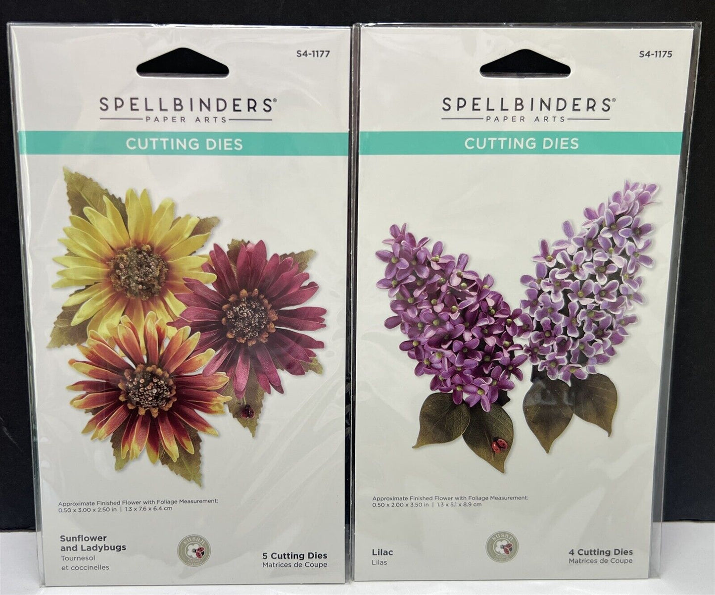 Spellbinders LILAC Sunflowers Susan Tierney Flowers Floral Cutting Dies Lot of 2