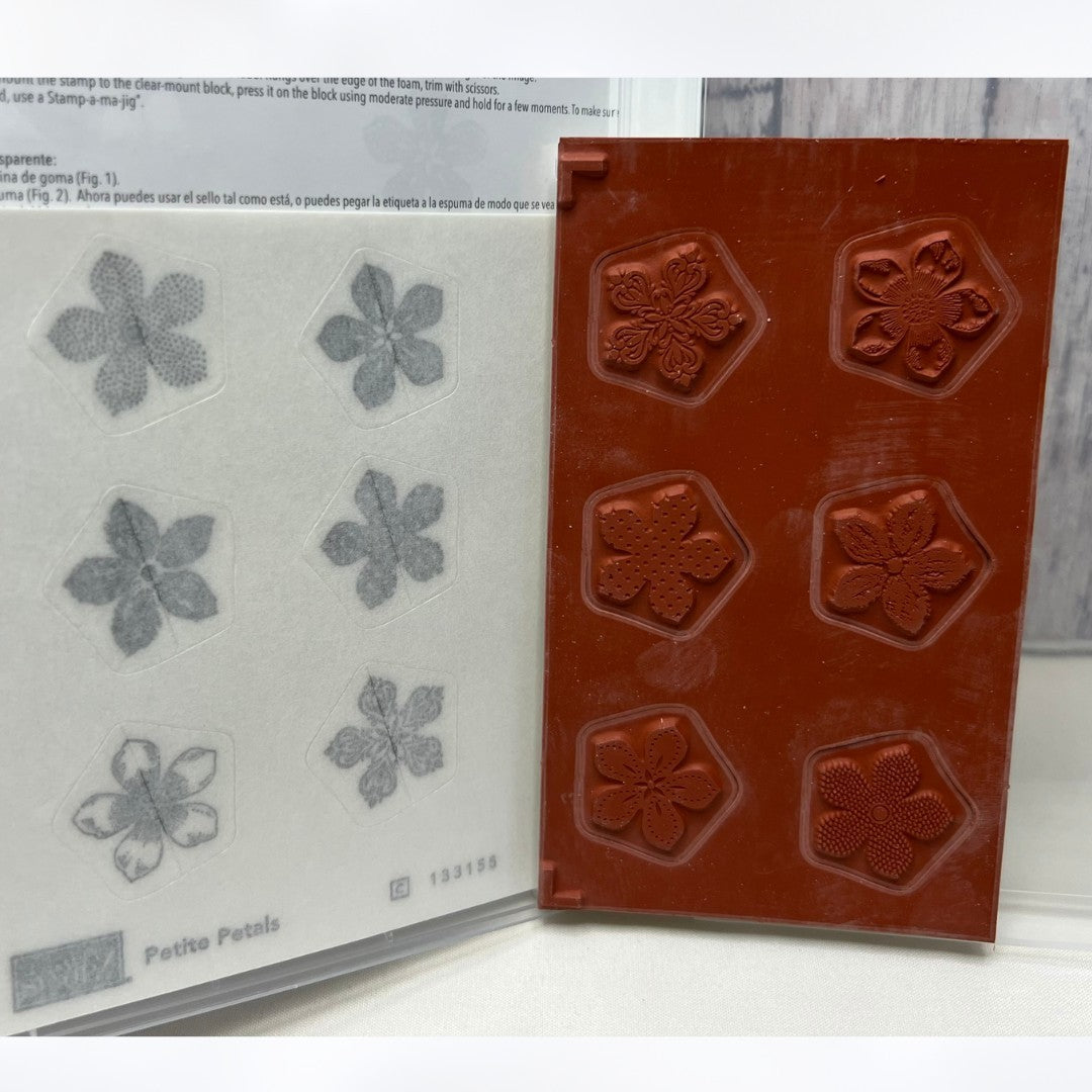 Stampin Up PETITE PETALS Flowers Rubber Stamps Punch