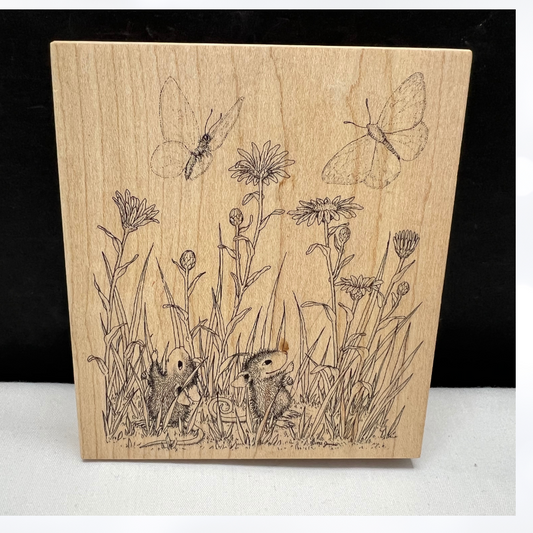 House Mouse BUTTERFLIERS Butterfly Mice Rubber Stamp