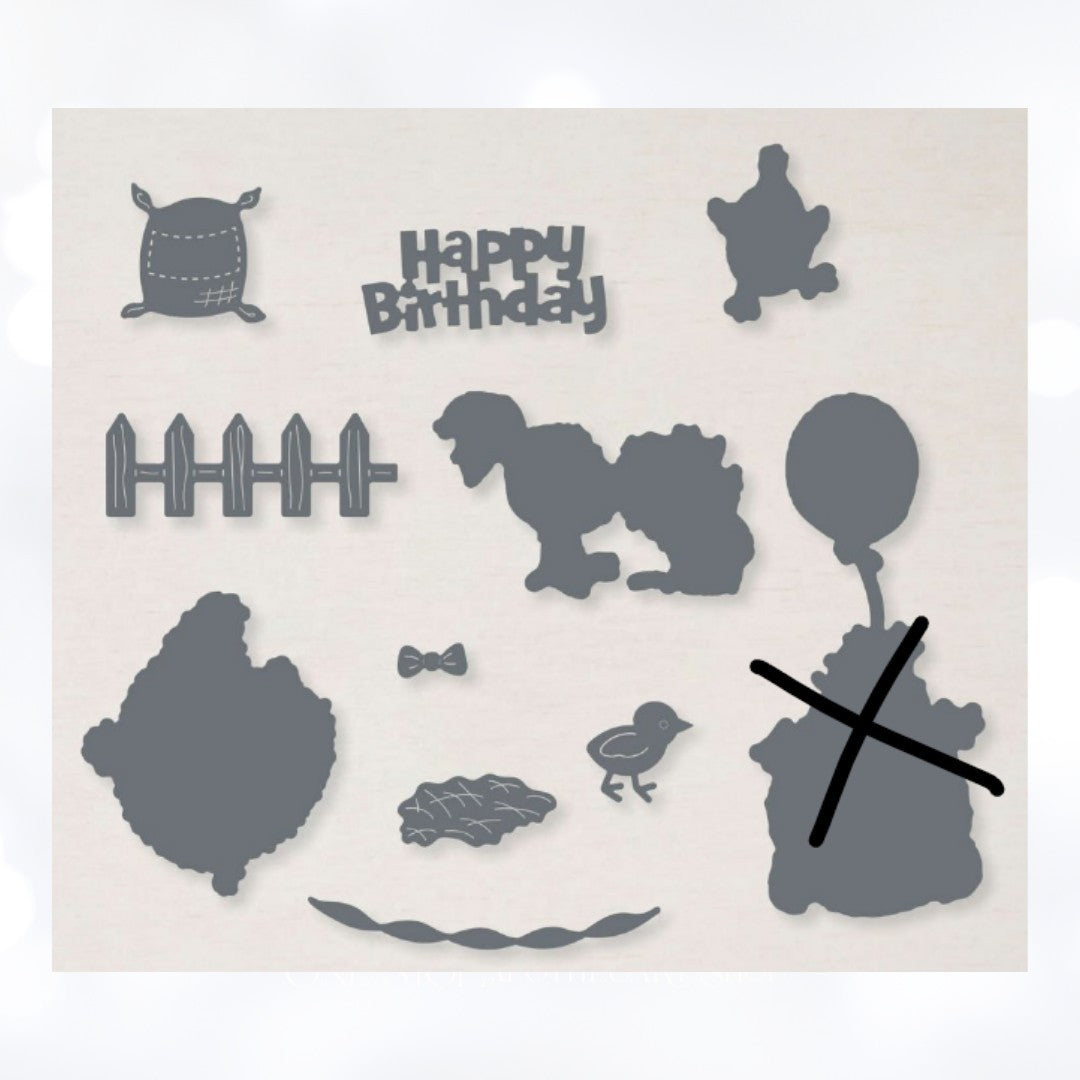 Stampin Up HEY BIRTHDAY CHICK Chickens Rubber Stamps Framelits Dies AS IS**