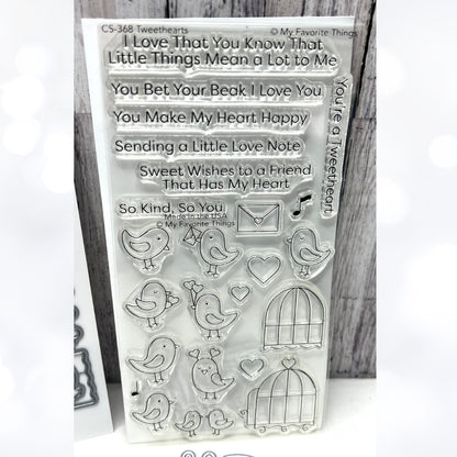 My Favorite Things TWEETHEARTS Birdhouse Cages Birds Rubber Stamps Dies Lot