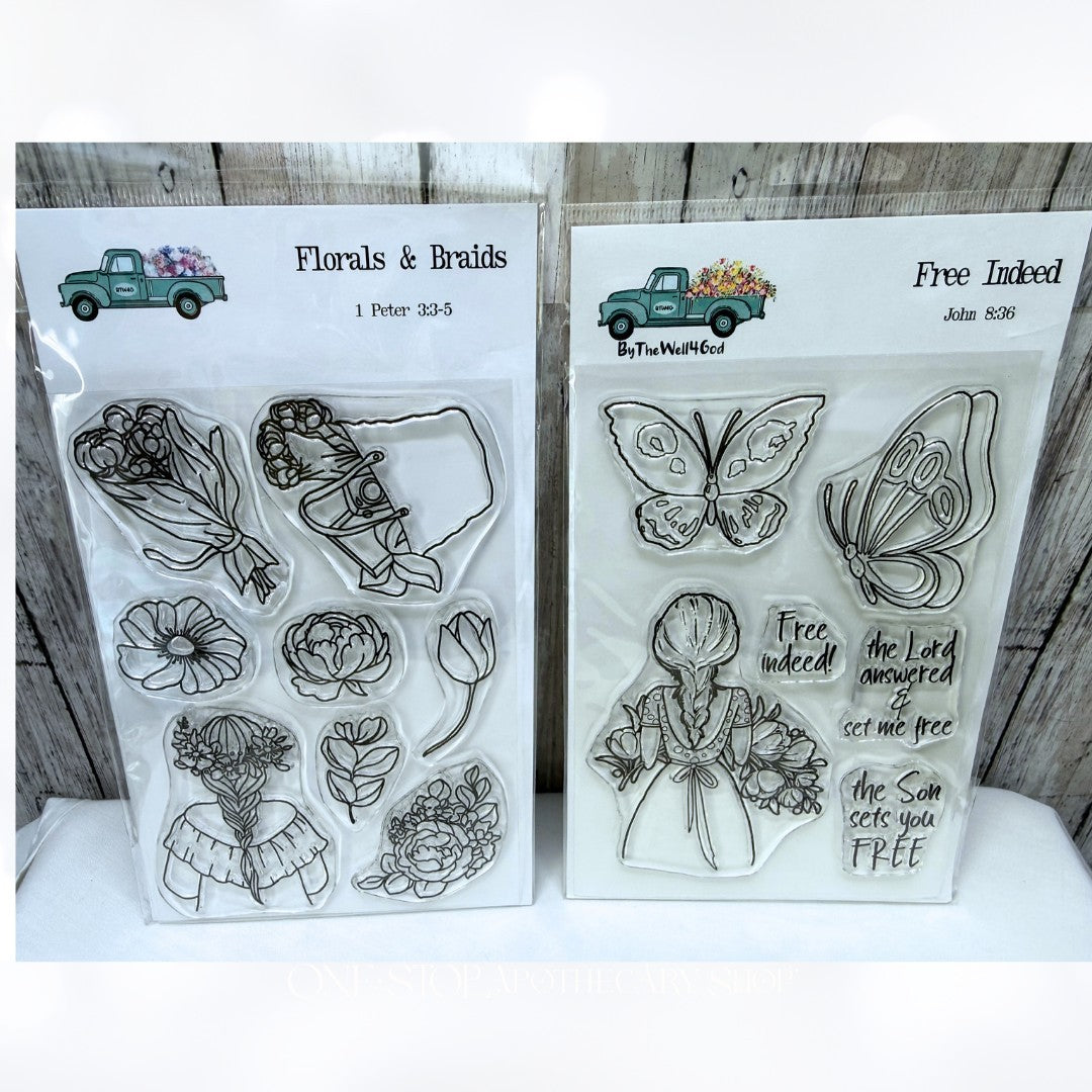 By the Well 4 FREE INDEED Girls Butterflies Bible Journaling Rubber Stamps