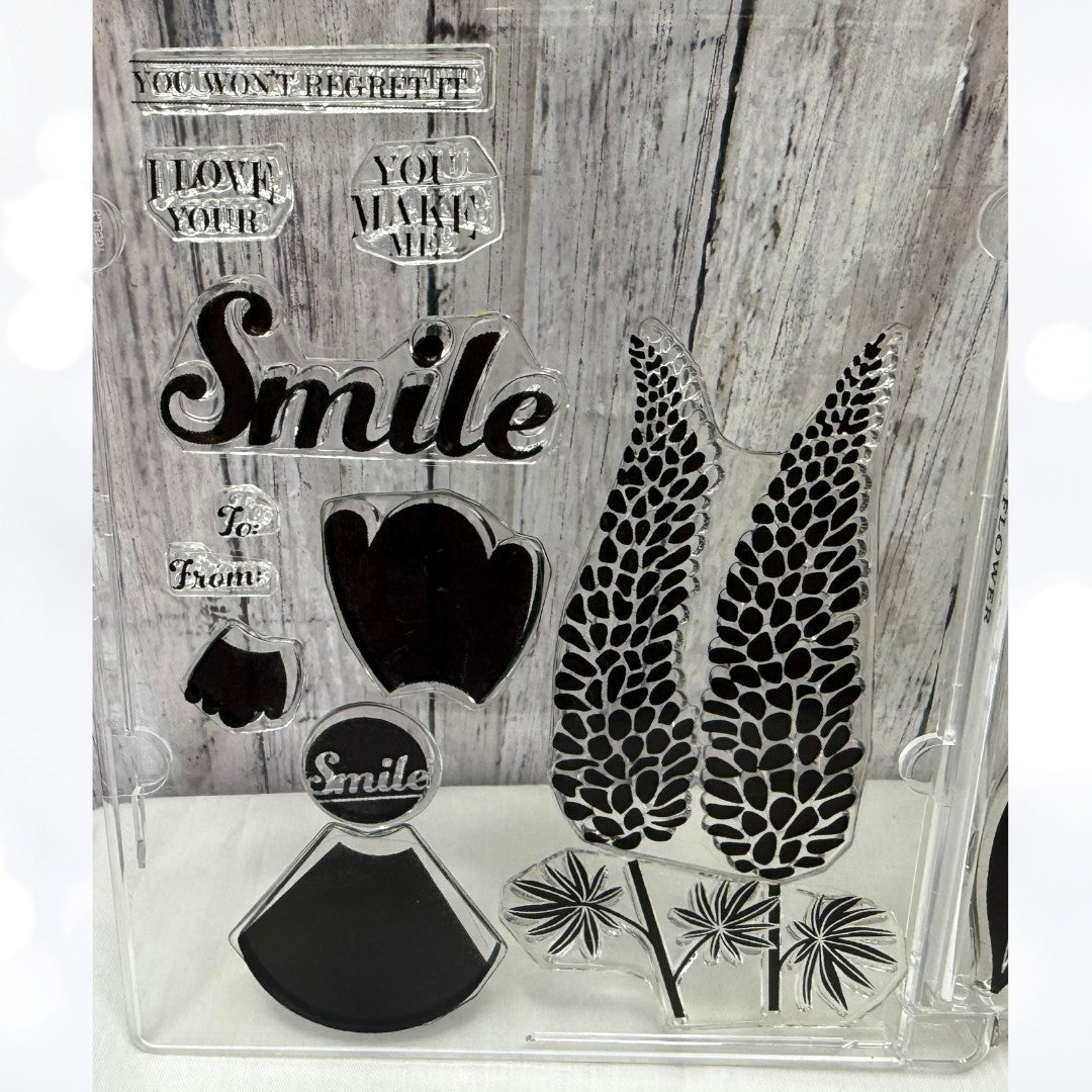 Papertrey Ink FLOWER FAVORITES Enclosed Floral Rubber Stamps