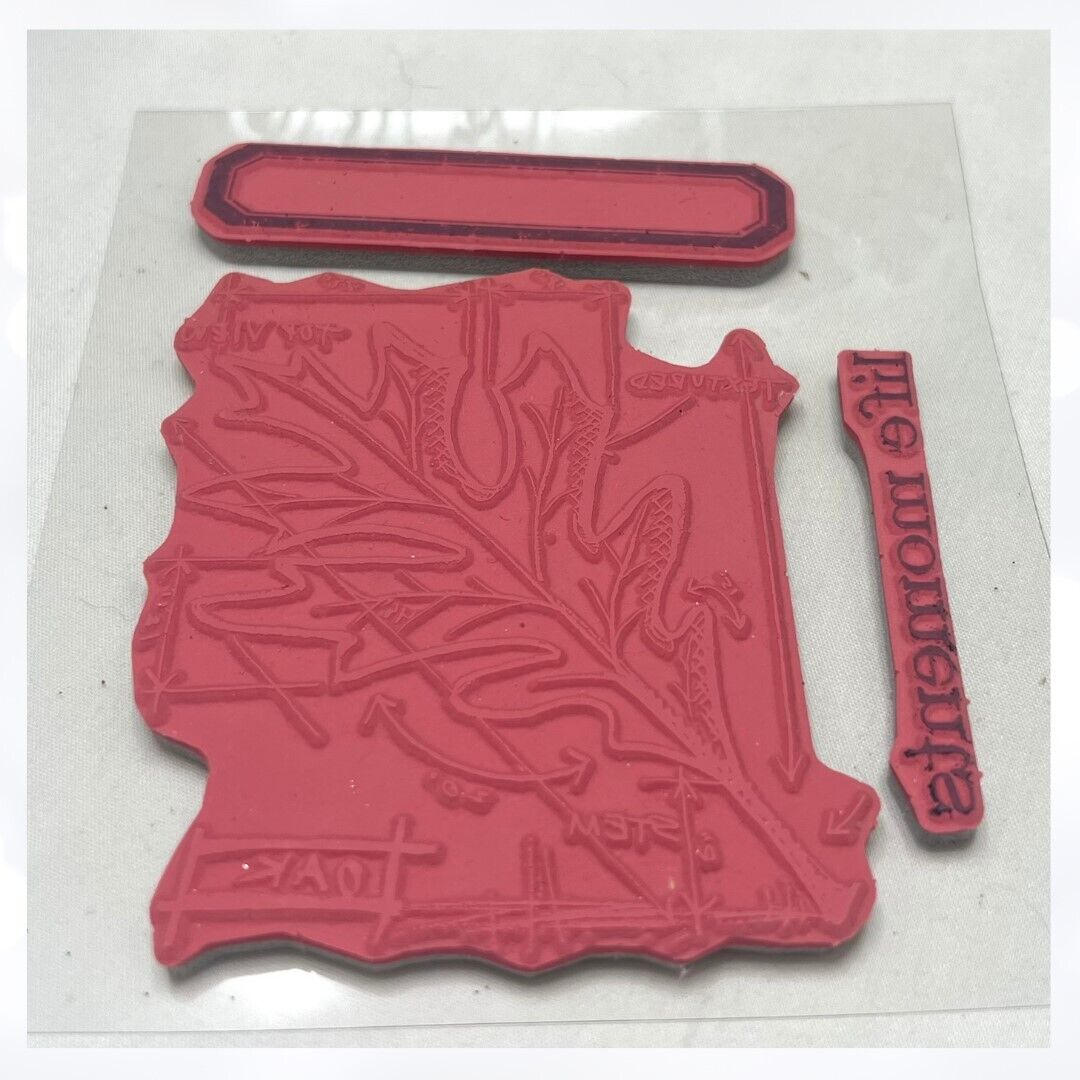 Tim Holtz LEAF BLUEPRINT Leaves Autumn Fall Rubber Stamps Dies