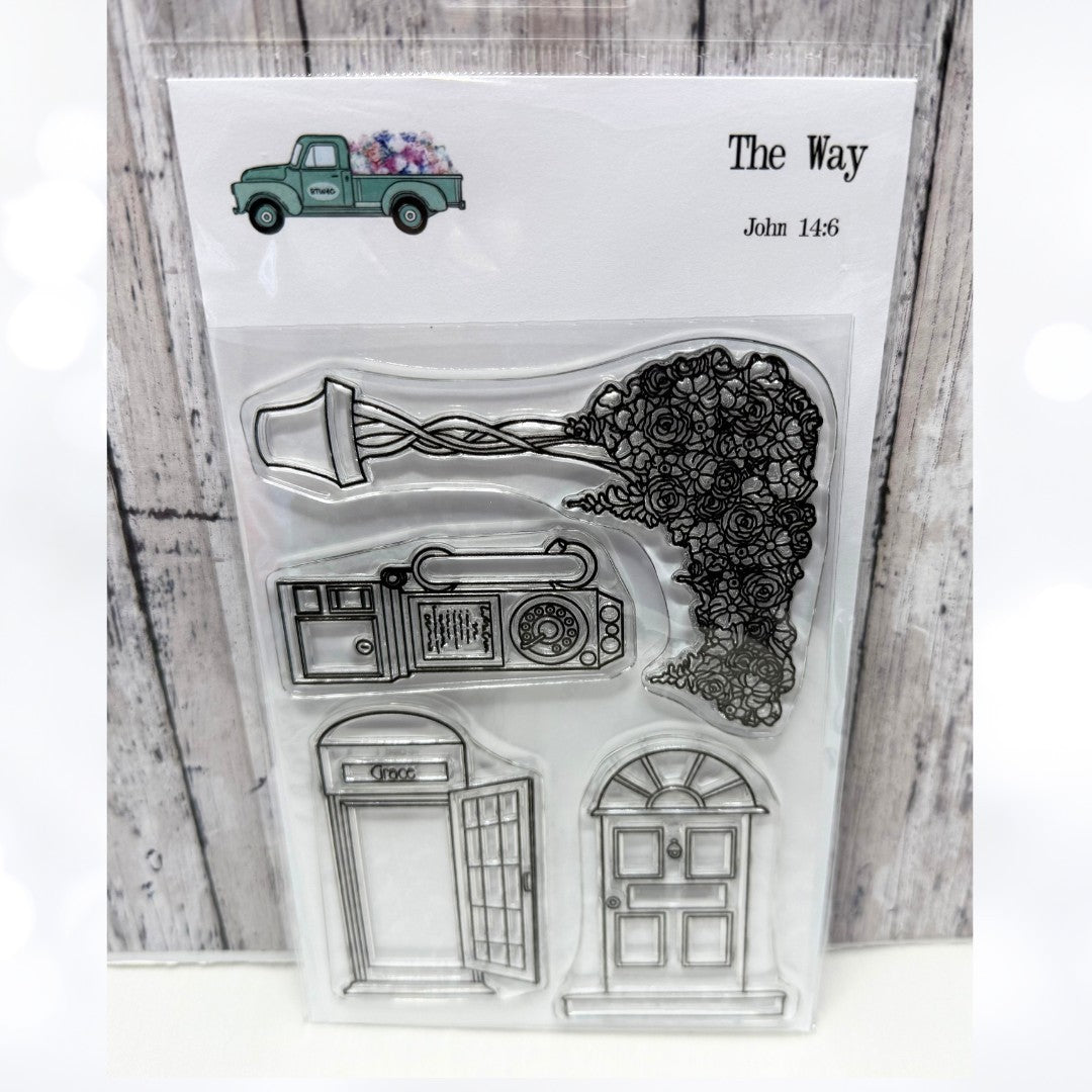 By the Well 4 God THE WAY Grace Religious Bible Journaling Rubber Stamps