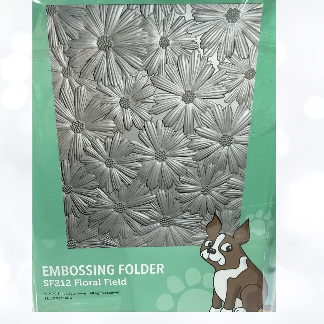 Simon Says Stamp BLOSSOM FIELD Circle Rings 3D Embossing Folders Lot of 3
