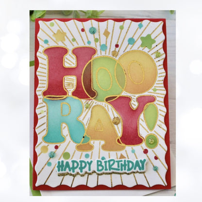 Taylored Expressions HOORAY PALETTE Birthday Layering Stencils