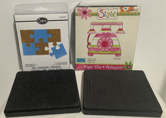 Sizzix PUZZLE MAKER #2 Crown Telephone Flim Strip Dies Lot of 4