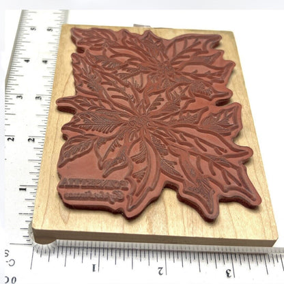 PSX POINSETTIA Botanical Flowers Floral Christmas K-784 Rubber Stamp