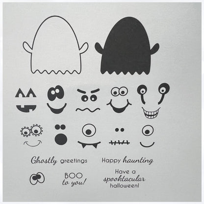 Papertrey Ink HAPPY HAUNTING Monster Ghost Halloween Rubber Stamps Die