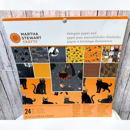 Martha Stewart ANIMAL MASQUERADE Halloween Cat 12x12 Cardstock Paper Pack