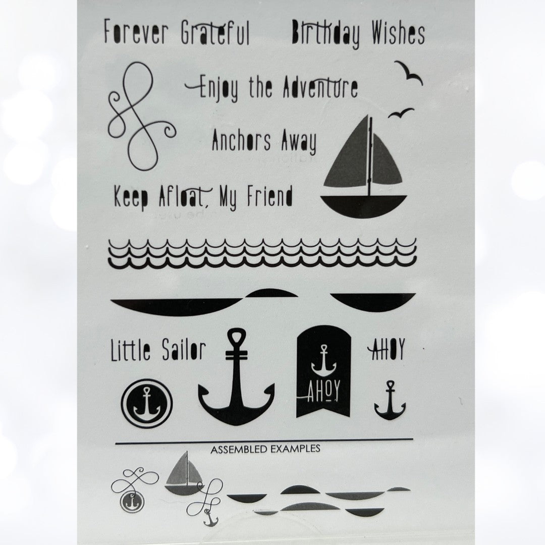 Papertrey Ink AHOY Nautical Sea Sailboat Rubber Stamps Dies