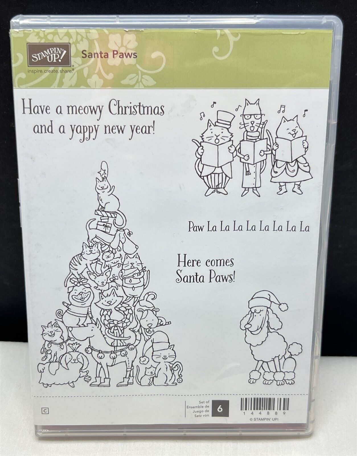 Stampin Up SANTA PAWS Dogs Puppy Christmas Tree Rubber Stamps